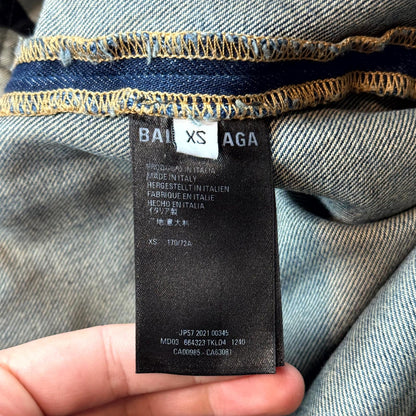 Balenciaga Trompe Loeil Snow Camo Destroyed Shorts