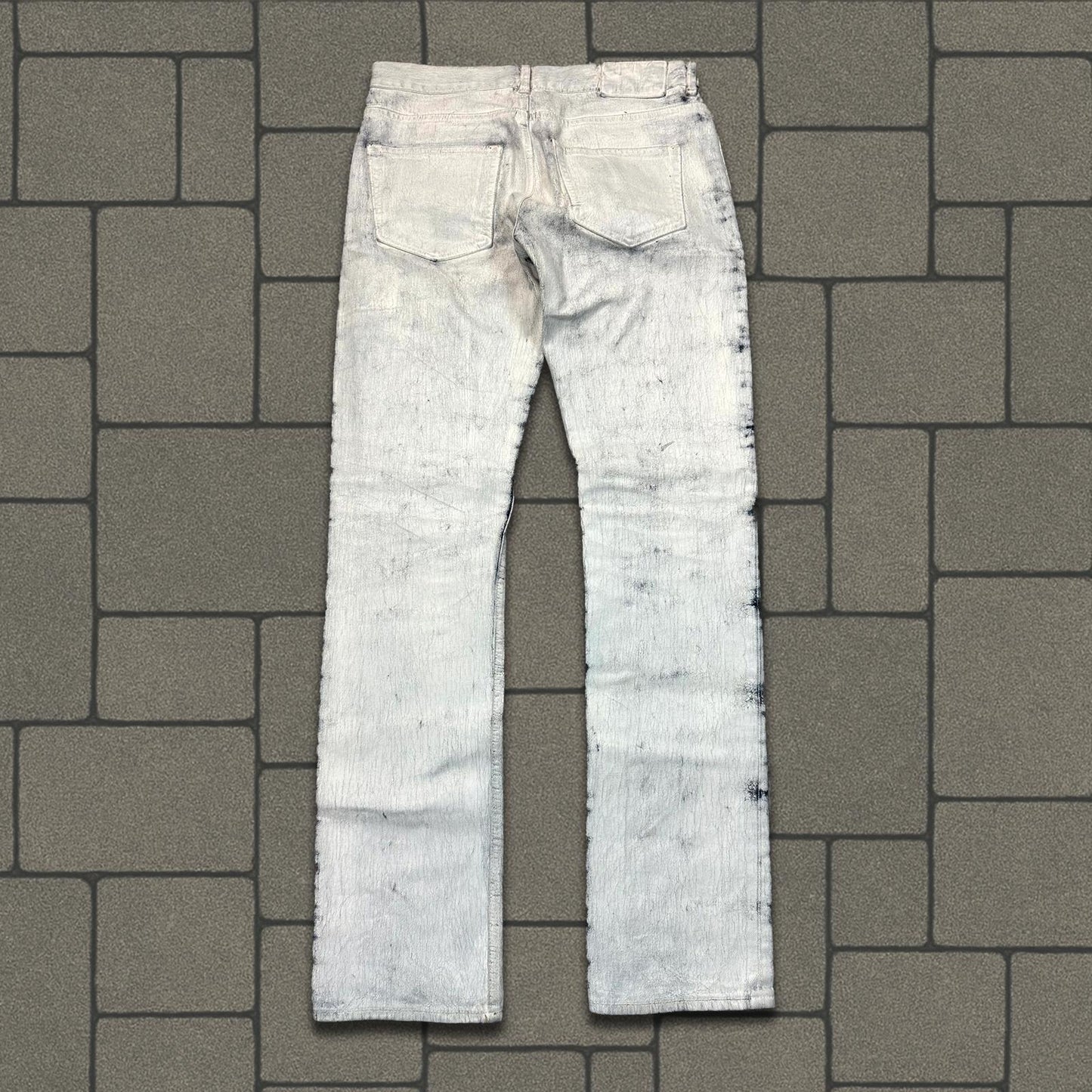 2012 Maison Margiela H&M White Painted Denim