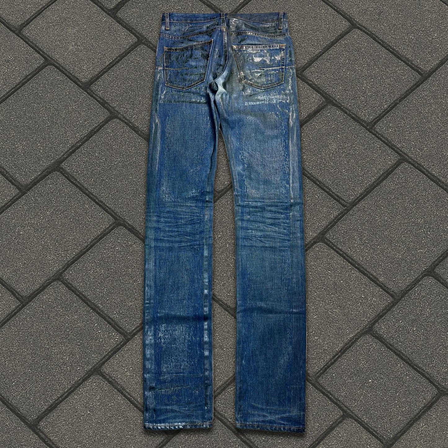 AW05 Dior Homme Green Wax Luster Denim