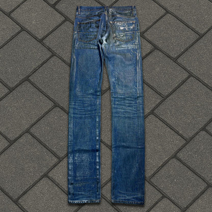 AW05 Dior Homme Green Wax Luster Denim