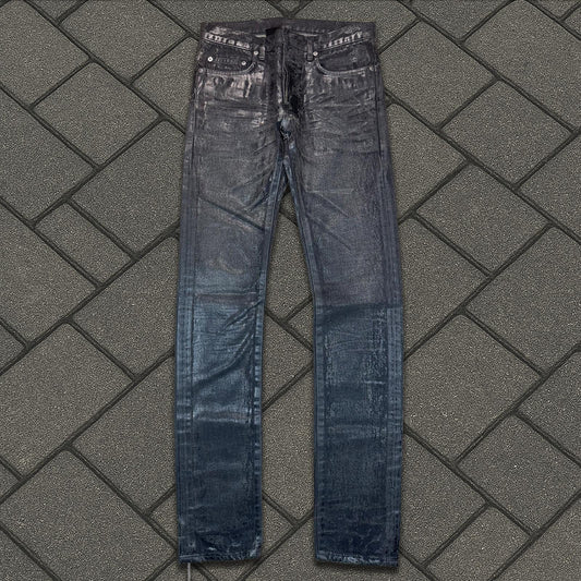 AW05 Dior Homme Black Waxed Denim
