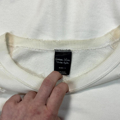 SS04 Number Nine White Double Skull Crewneck