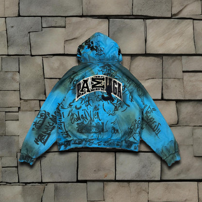 SS23 Balenciaga Blue Skater Zip-Up Hoodie