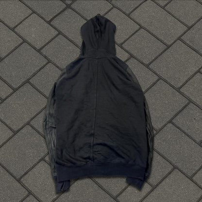 FW15 Rick Owens Leather Sleeve Gimp Hoodie