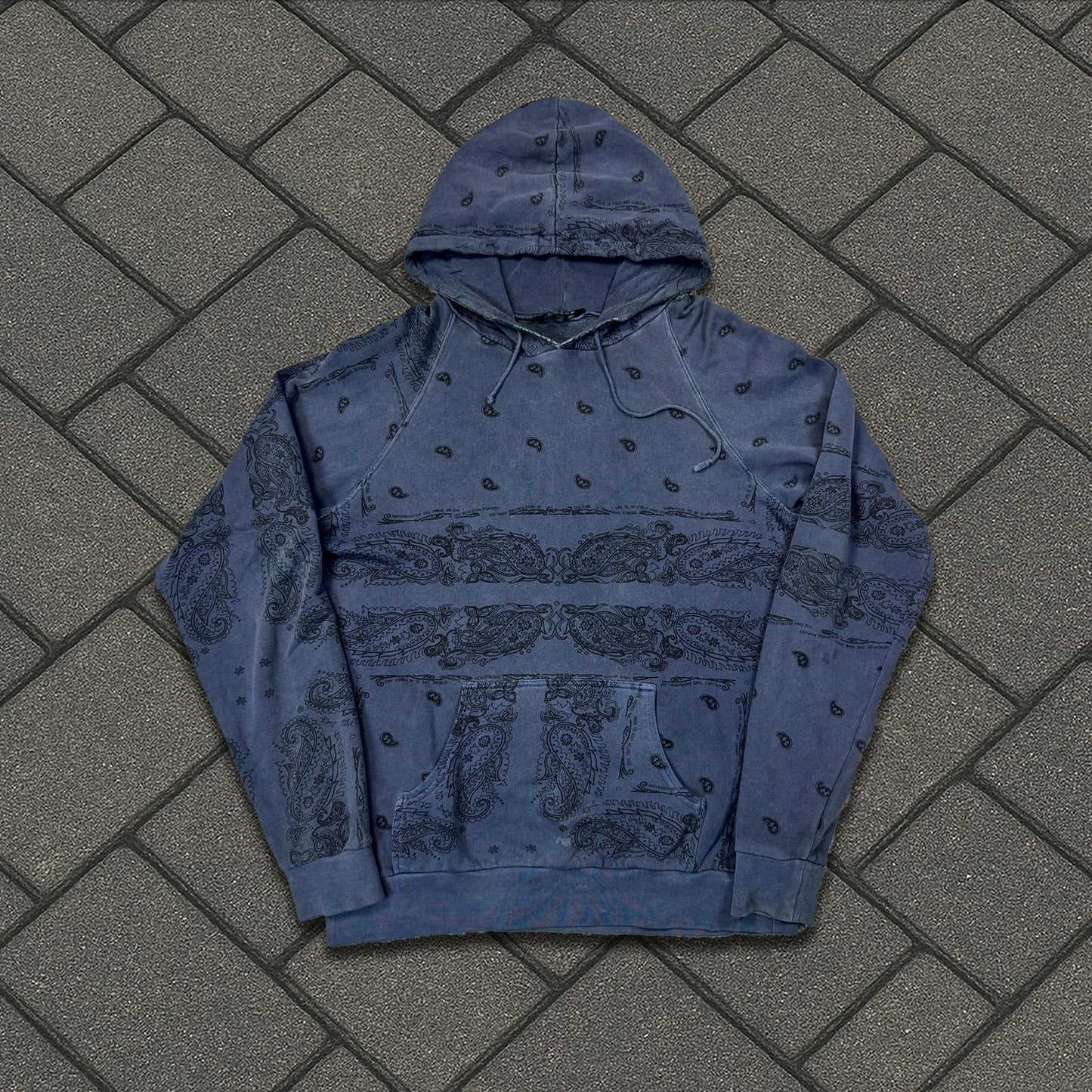 AW04 Raf Simons Blue Paisley Hoodie