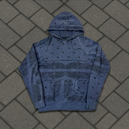 AW04 Raf Simons Blue Paisley Hoodie