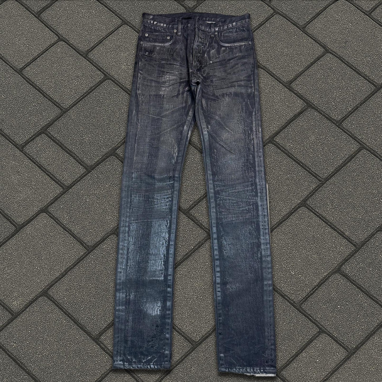 AW07 Dior Homme Black Luster Wax Denim
