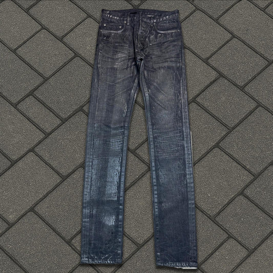 AW07 Dior Homme Black Luster Wax Denim