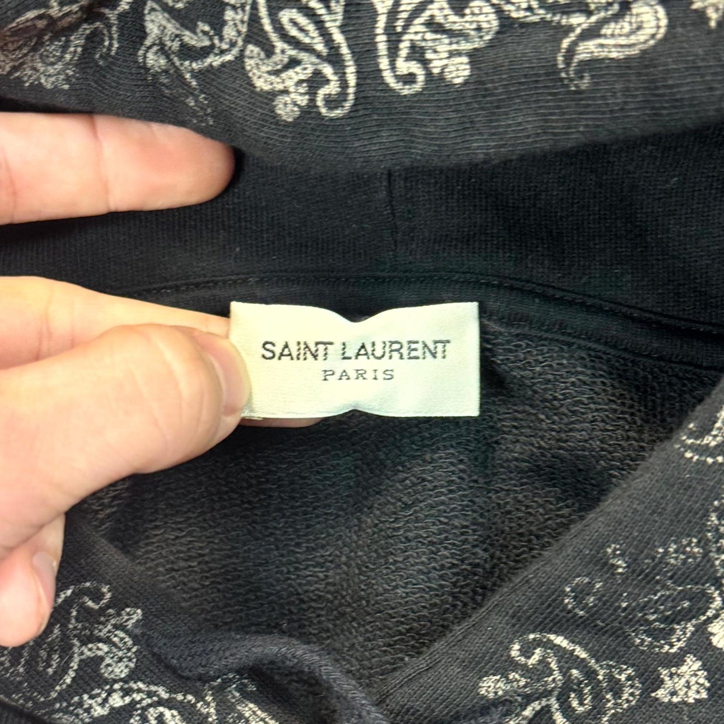 2018 Saint Laurent Paris Paisley Hoodie