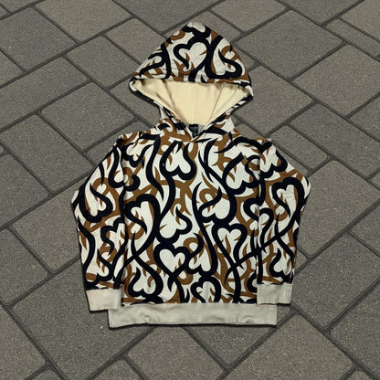 AW04 Number (N)ine Beige Tribal Pullover Hoodie