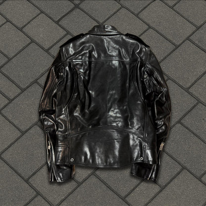 FW14 Saint Laurent Paris Black Studded Leather Jacket