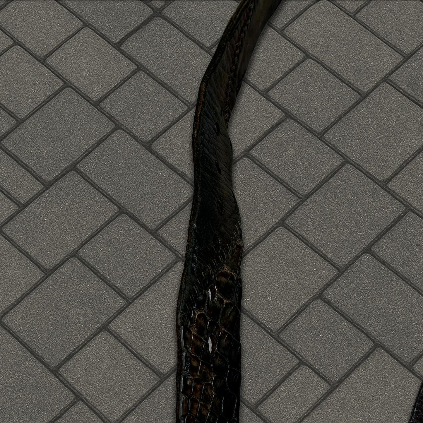 14th Addiction Scar Stitch Crocodile Leather Belt