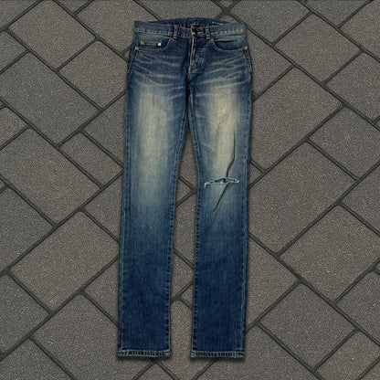 2017 Saint Laurent Paris Slit Knee D02 Denim