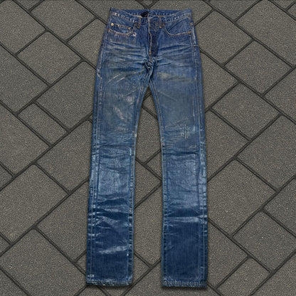AW03 Dior Homme Blue Waxed Luster Denim