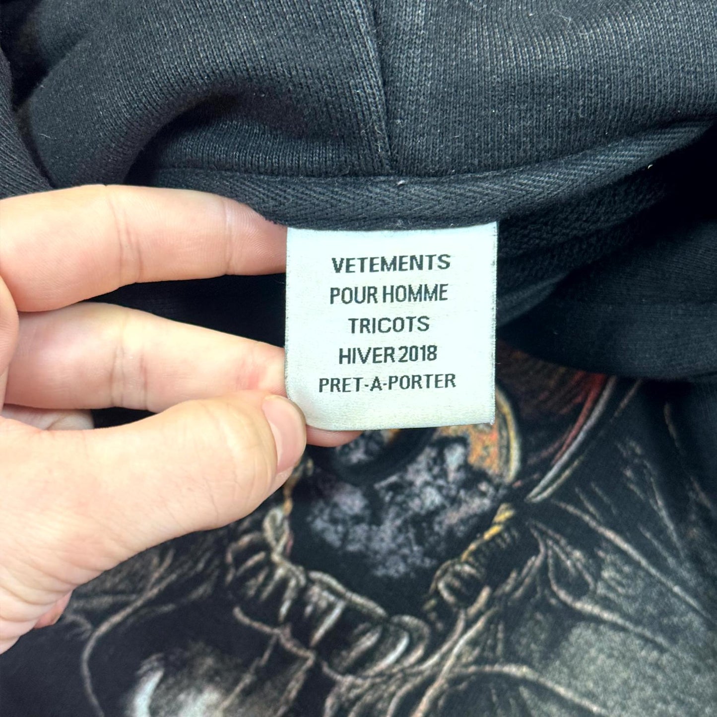 AW18 Vetements Misplaced Skull Hoodie