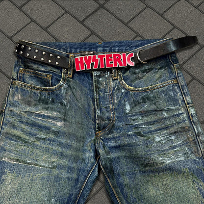 Hysteric Glamour Red Studded Name Plate Belt