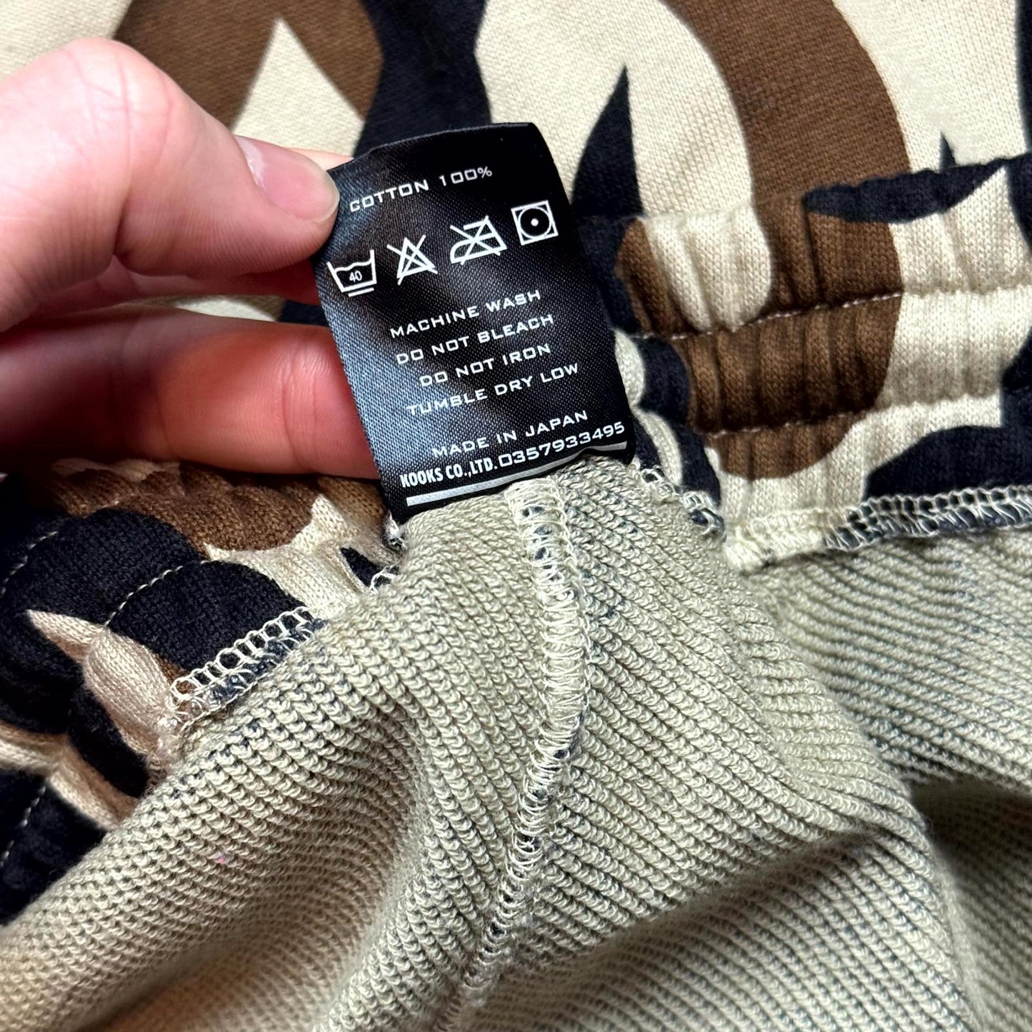 AW04 Number (N)ine Beige Tribal Camo Sweatpants