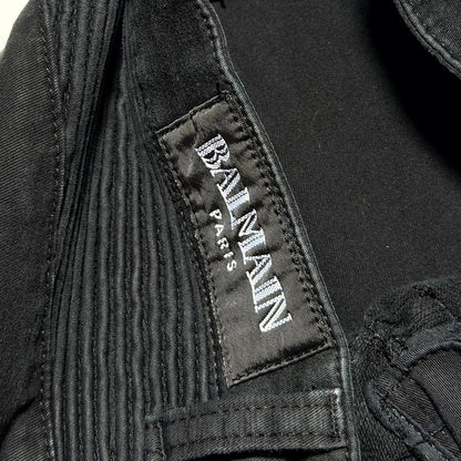 Balmain Black Biker Denim