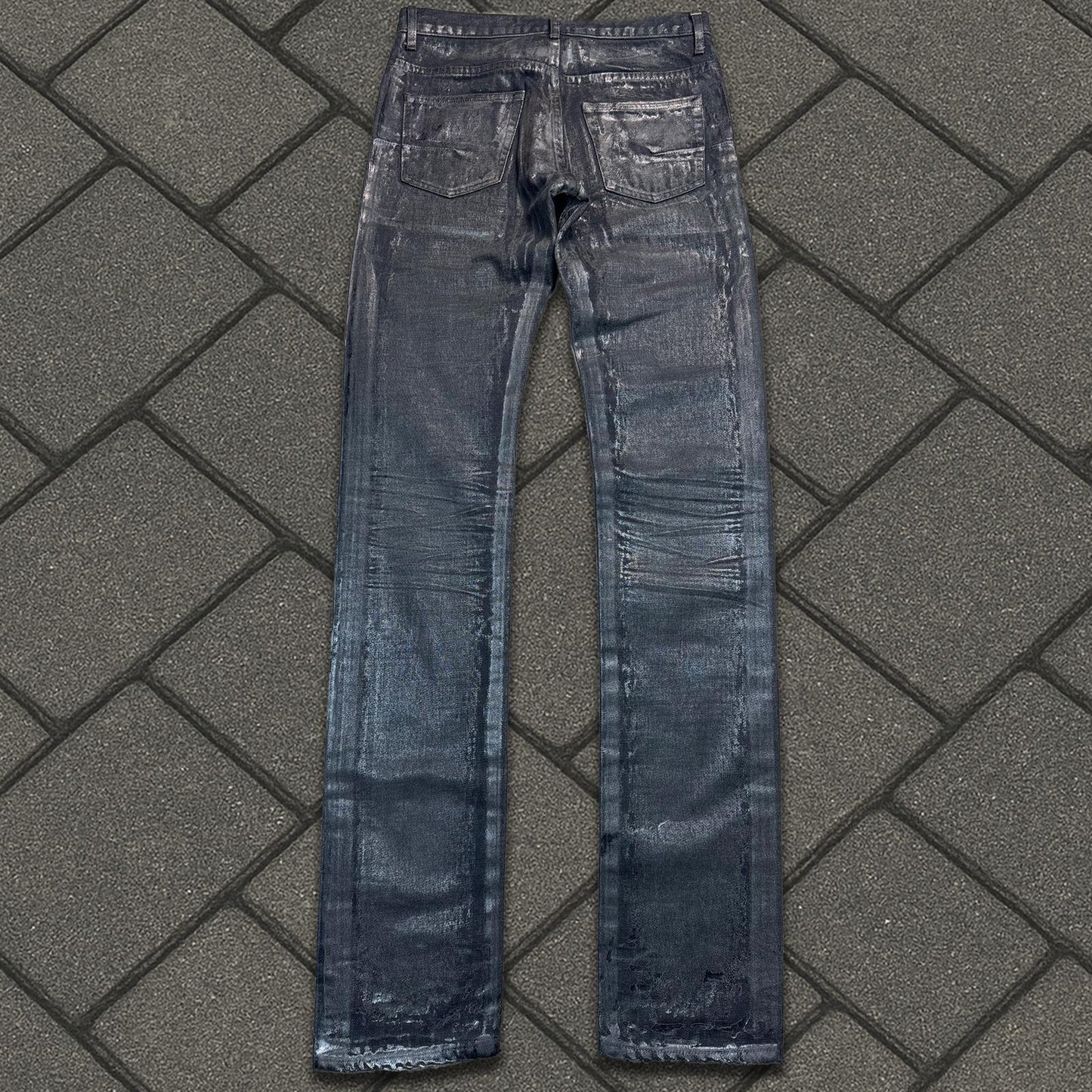 AW07 Dior Homme Black Luster Wax Denim