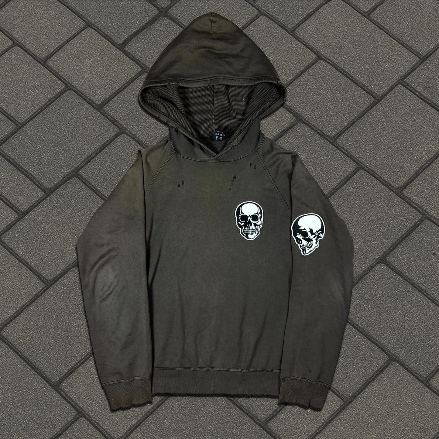 SS04 Number (N)ine Brown Double Skull Hoodie