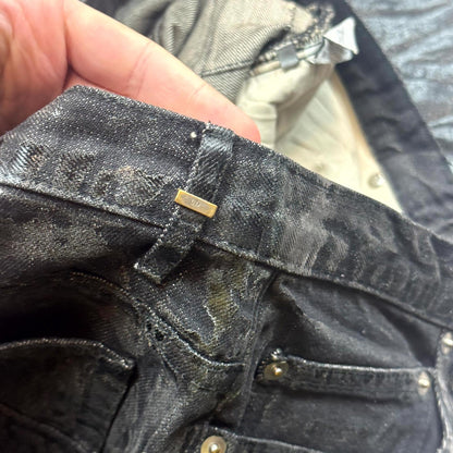AW03 Dior Homme Black Waxed Luster Denim