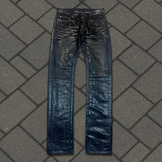 AW03 Dior Homme Black Waxed Luster Denim