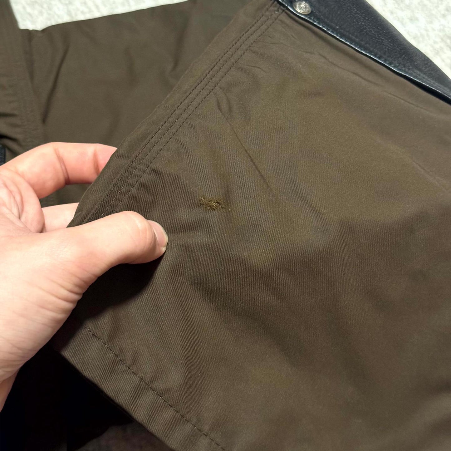 Chrome Hearts Brown Leather Knee Pink Cross Carpenter Pants