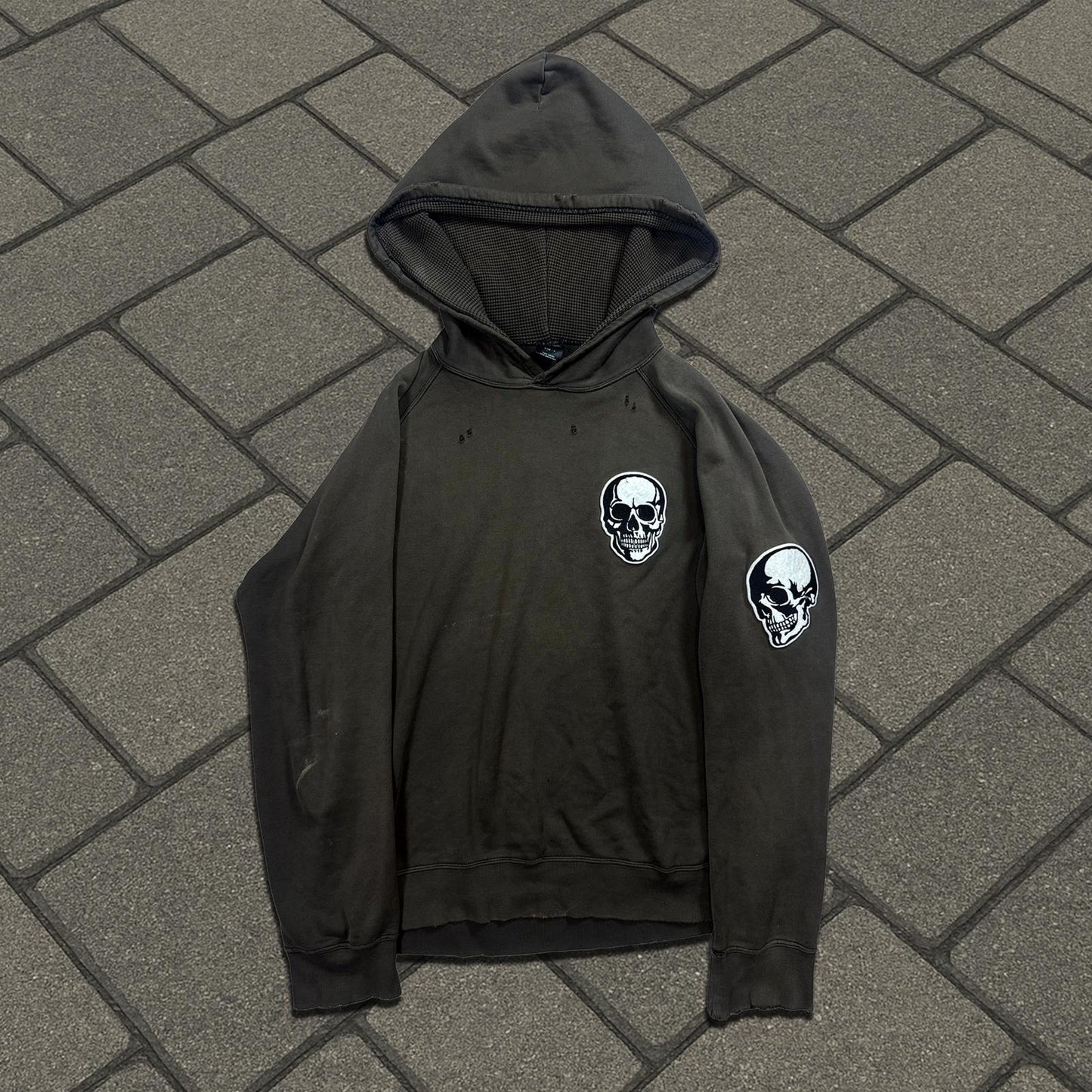 SS04 Number (N)ine Brown Double Skull Hoodie