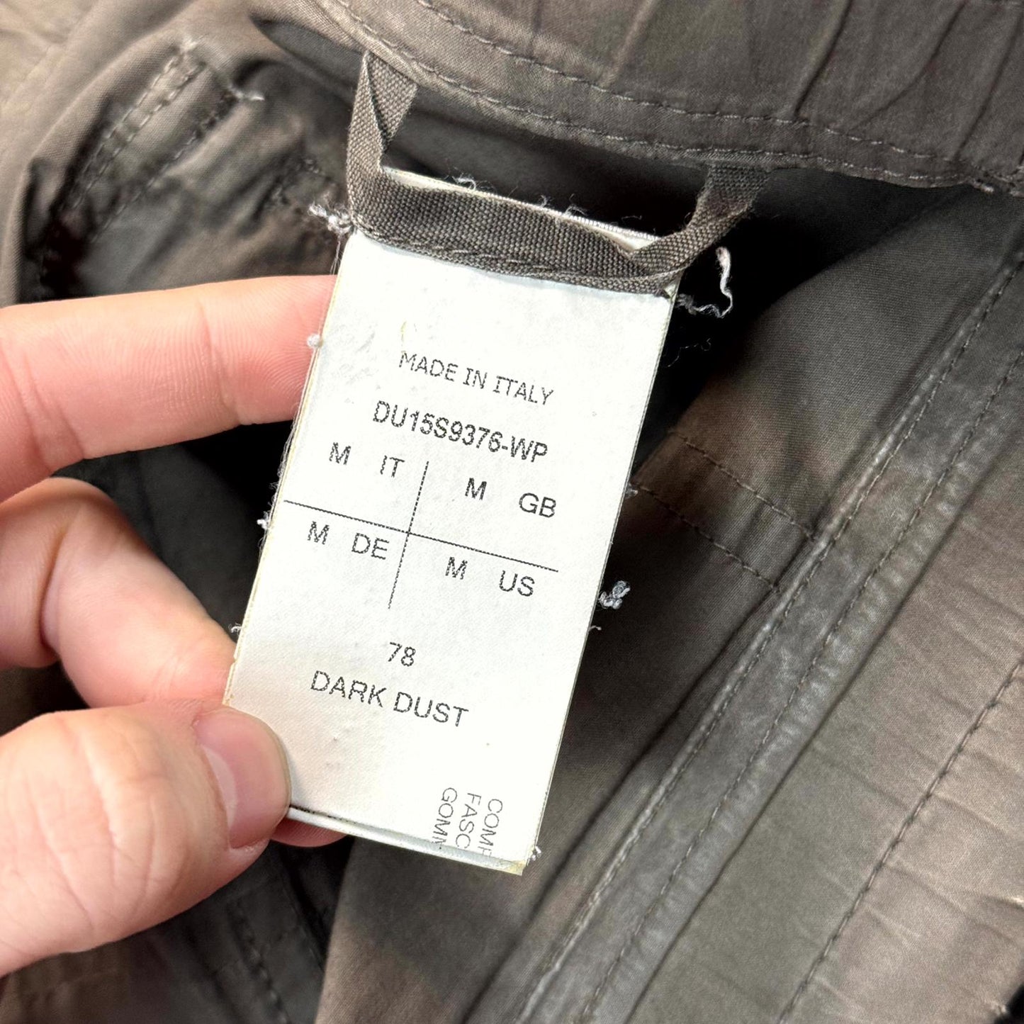 SS15 Rick Owens Dark Dust Waxed Poplin Creatch Cargo Pants