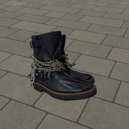 AW06 Comme Des Garçons Safety Pin Biker Boots
