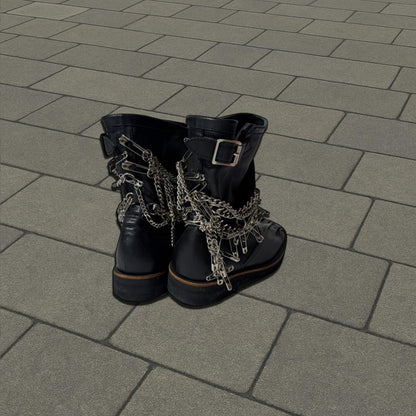 AW06 Comme Des Garçons Safety Pin Biker Boots
