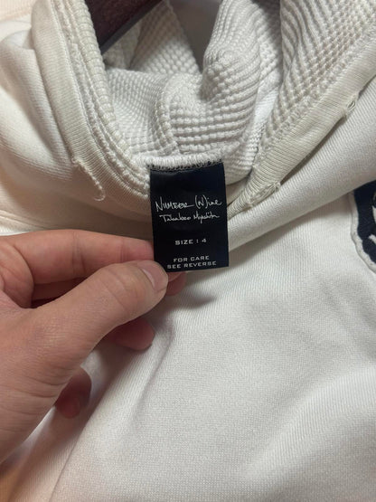 SS04 Number (N)ine White Double Skull Hoodie