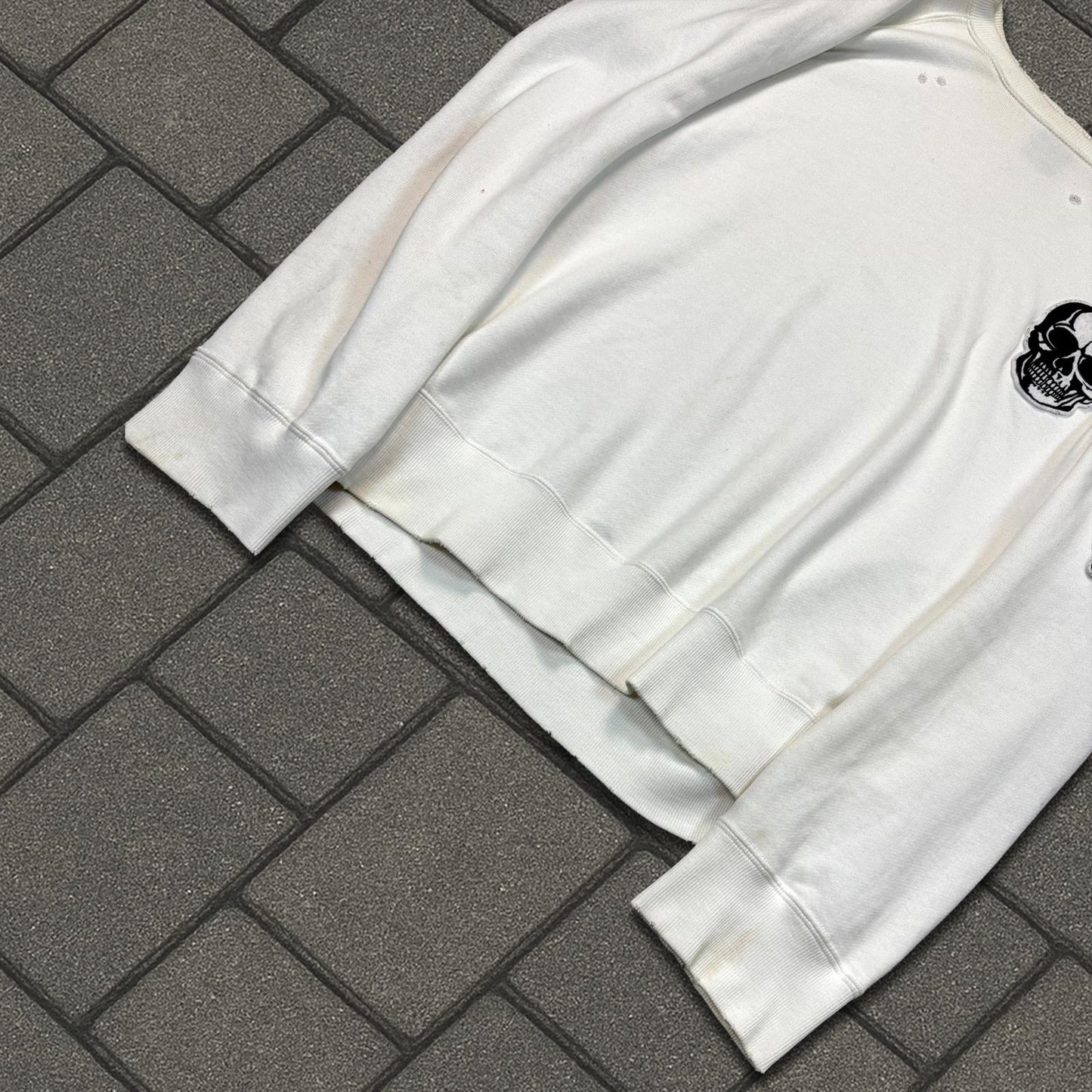 SS04 Number Nine White Double Skull Crewneck
