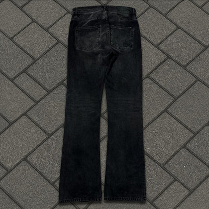 AW24 Enfants Riches Déprimés Black Thrashed Flare Denim