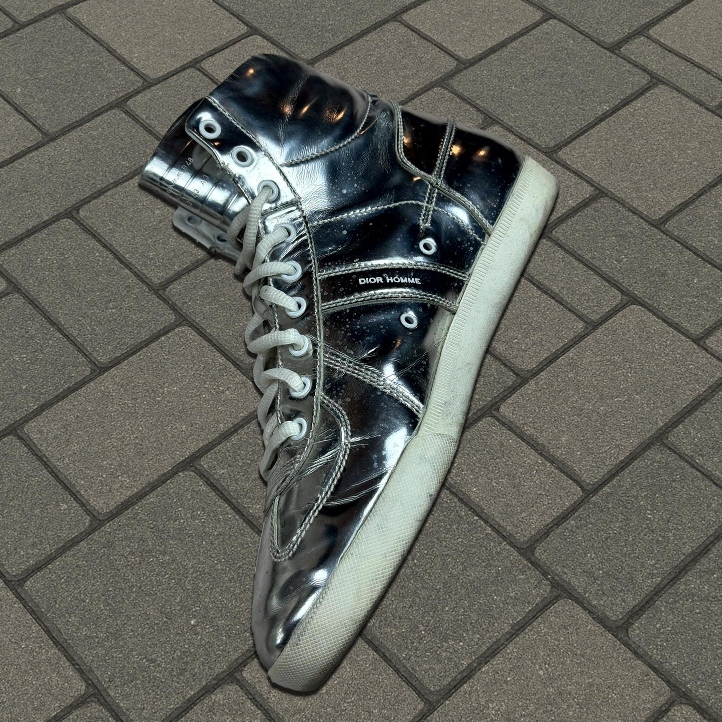 Dior Homme Silver Hi-Top Sneaker