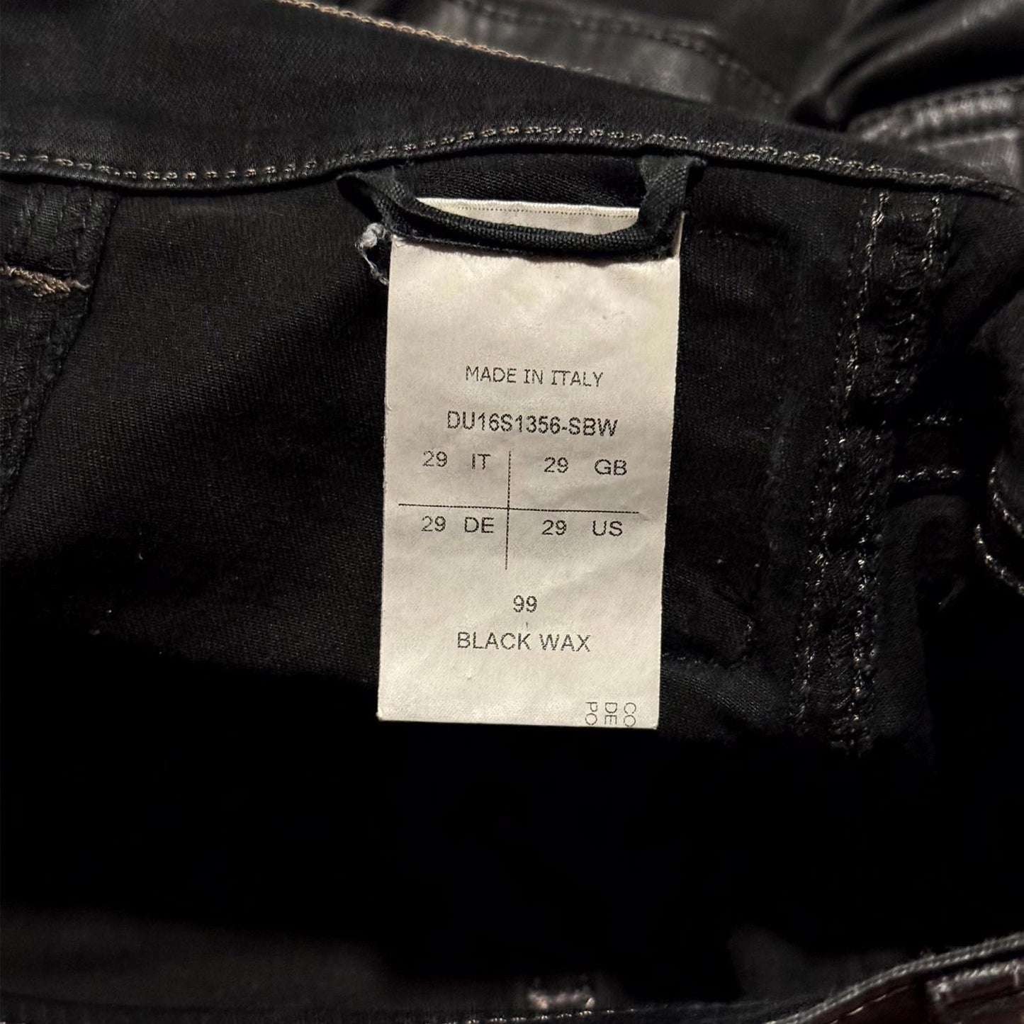 SS16 Rick Owens Black Waxed Memphis Cut Denim