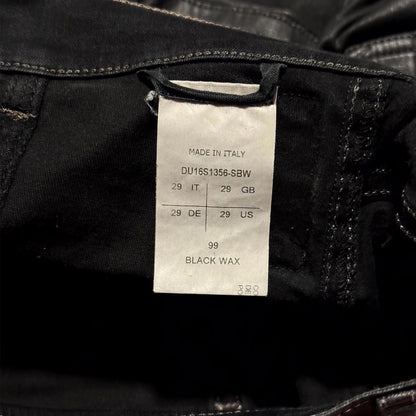SS16 Rick Owens Black Waxed Memphis Cut Denim