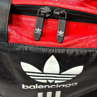 Balenciaga Adidas Trefoil Red Leather Duffel Bag