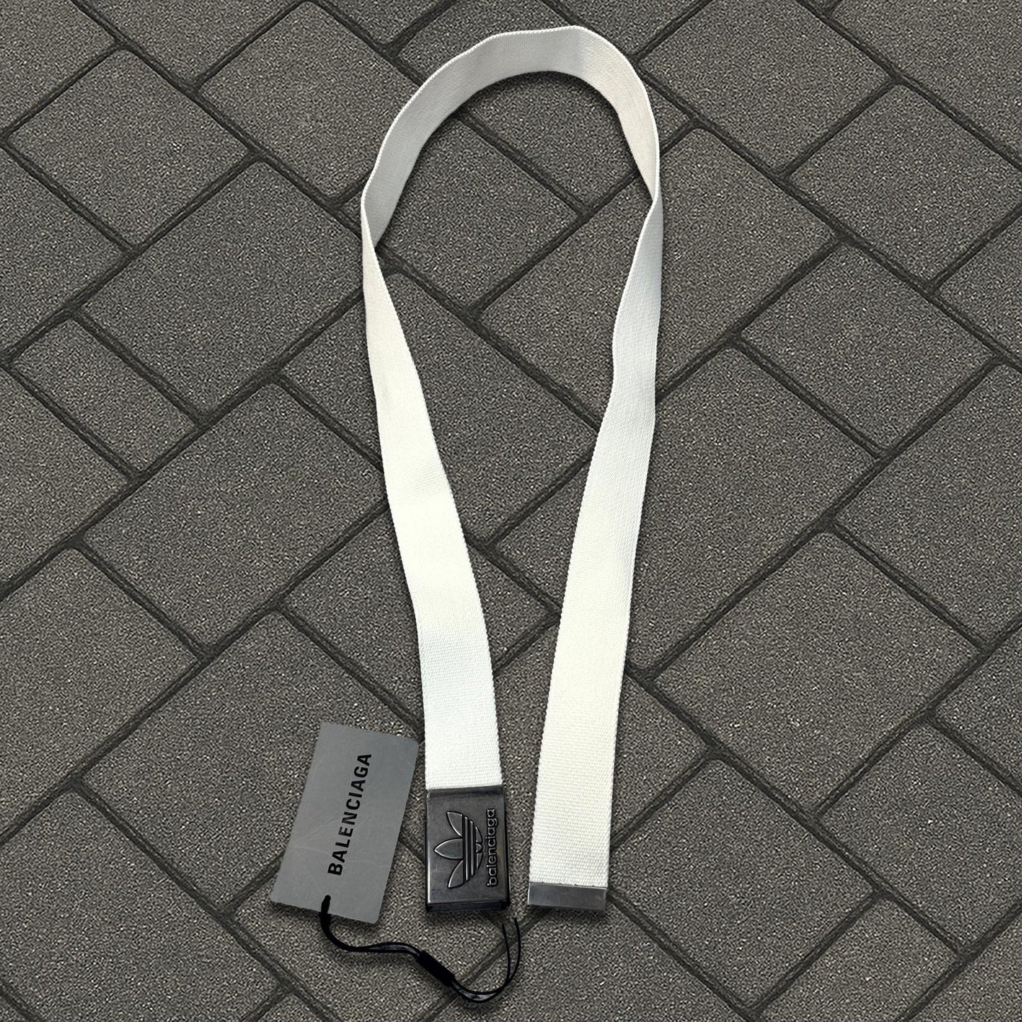 Balenciaga Adidas White Trefoil Belt