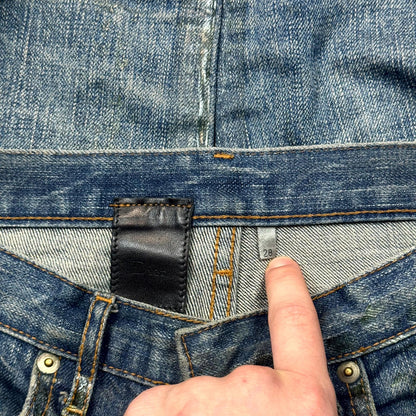 AW05 Dior Homme Green Wax Luster Denim