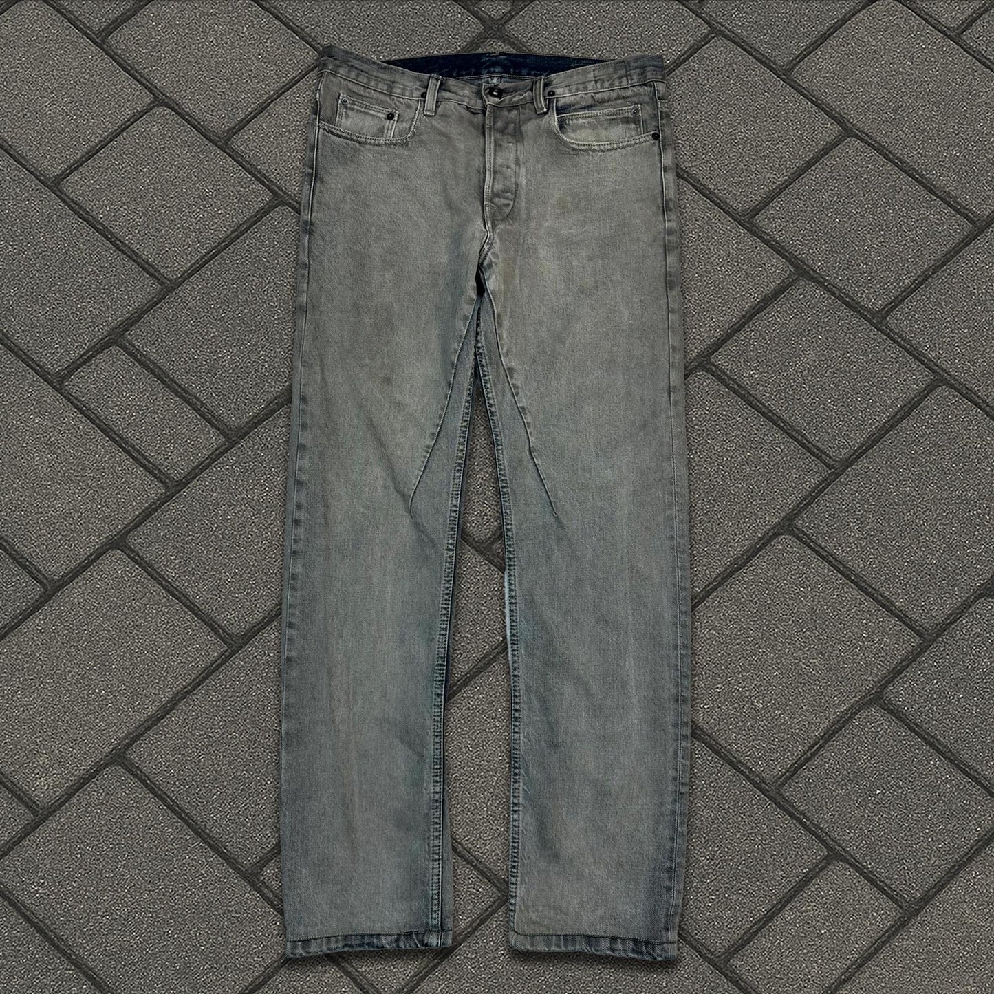FW15 Rick Owens Mineral Pearl Berlin Cut Denim