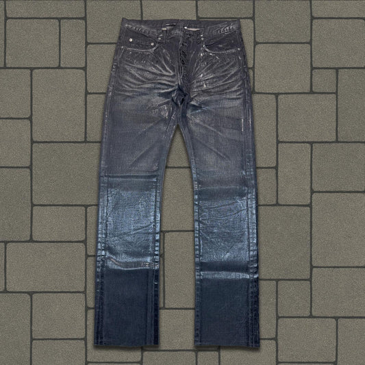 AW04 Dior Homme Black Luster Wax Denim