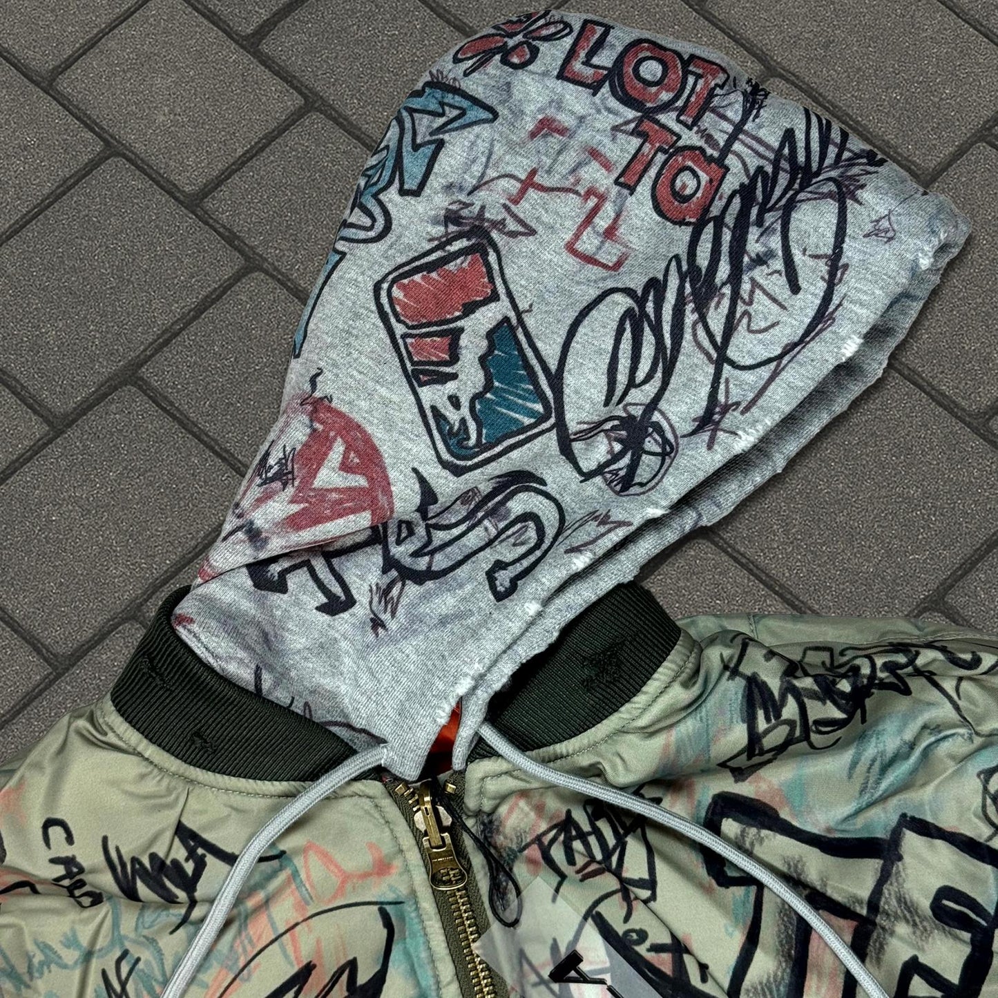 Mowalola Graffiti Hooded Bomber Jacket
