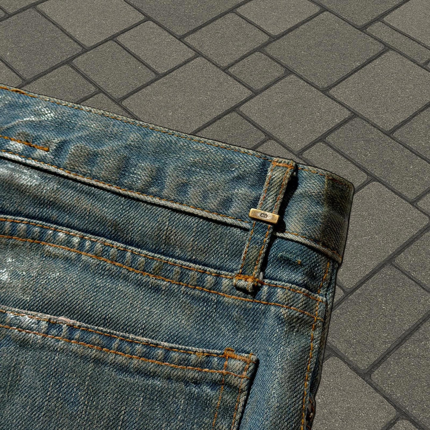 SS04 Dior Homme Bleu Clair Waxed Denim
