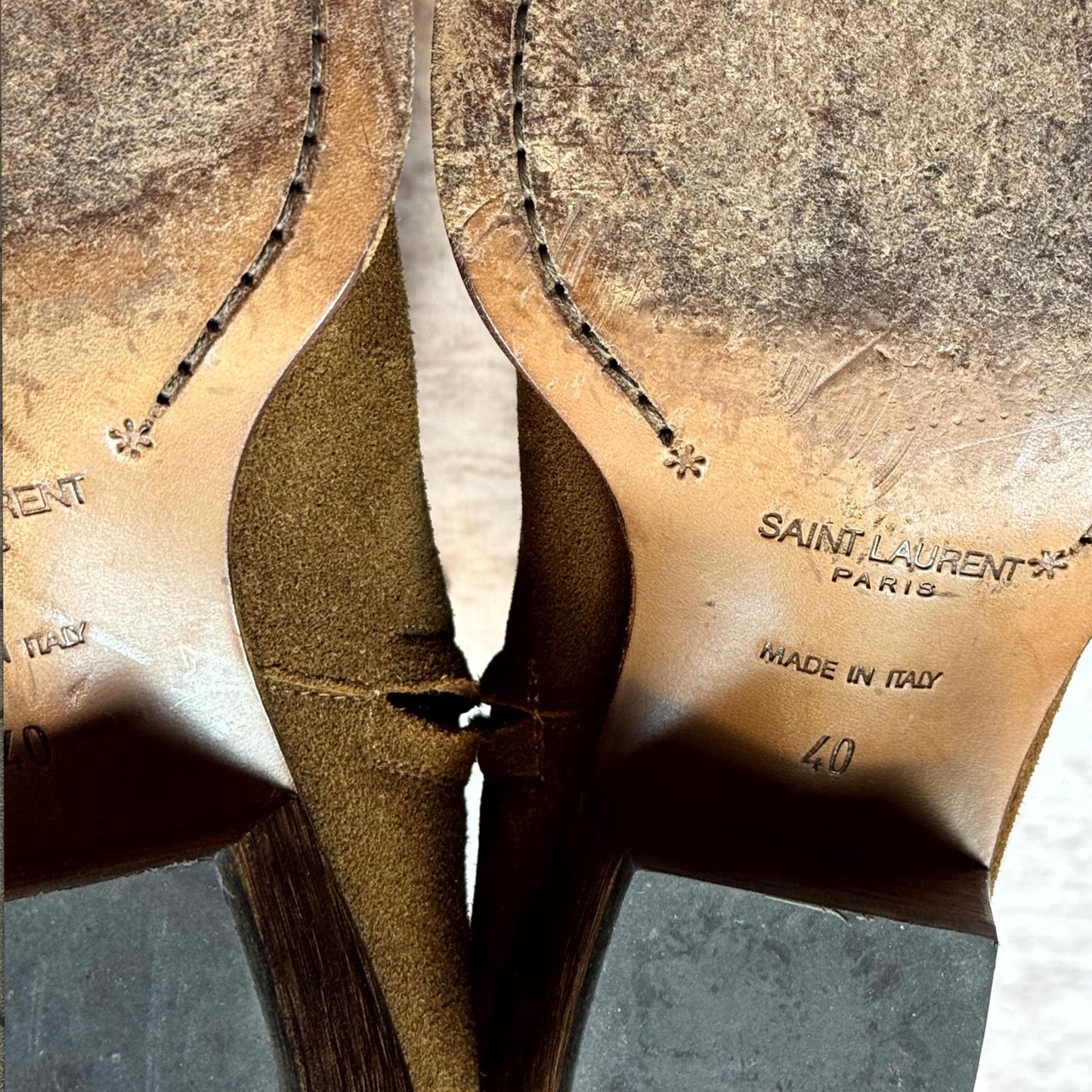 Saint Laurent Paris Brown Suede Lukas Boot