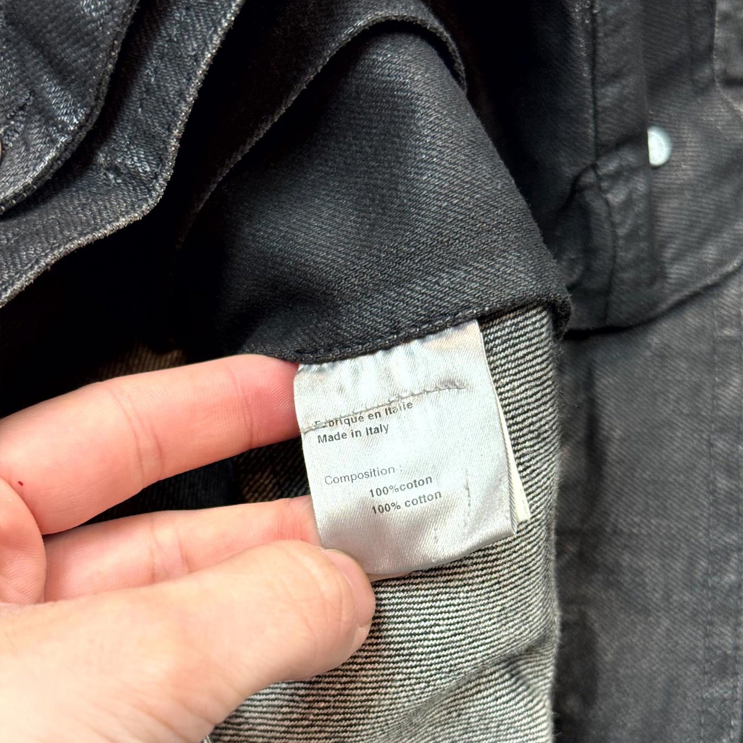 SS04 Dior Homme Waxed Strip Denim Jacket