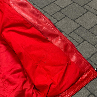 SS17 Rick Owens 'Walrus' Red Leather Stooges Jacket