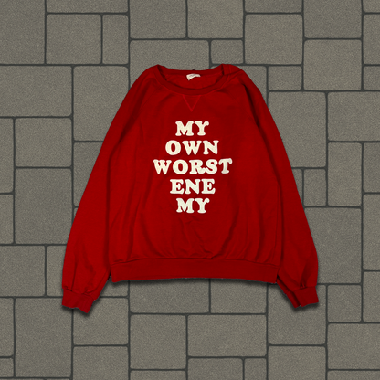 SS20 Celine My Own Worst Enemy Red Crewneck