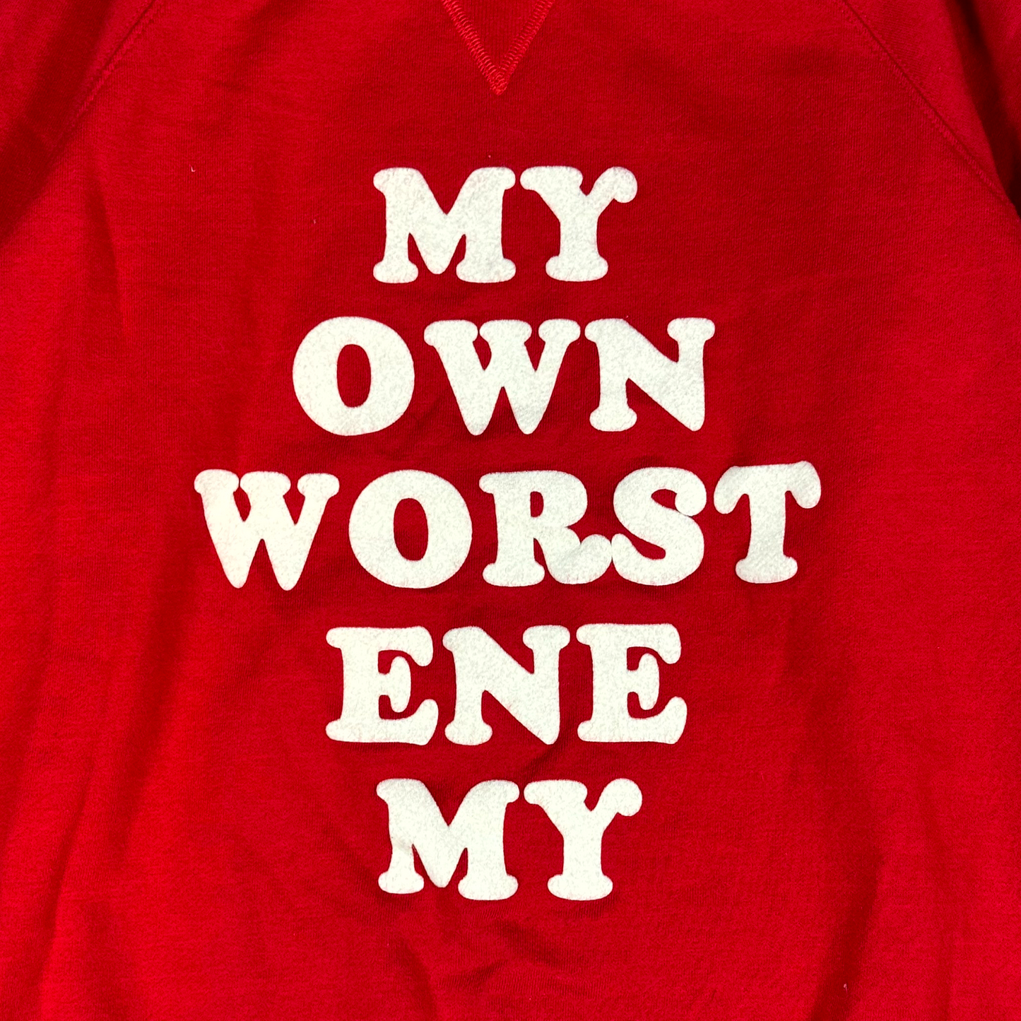 SS20 Celine My Own Worst Enemy Red Crewneck