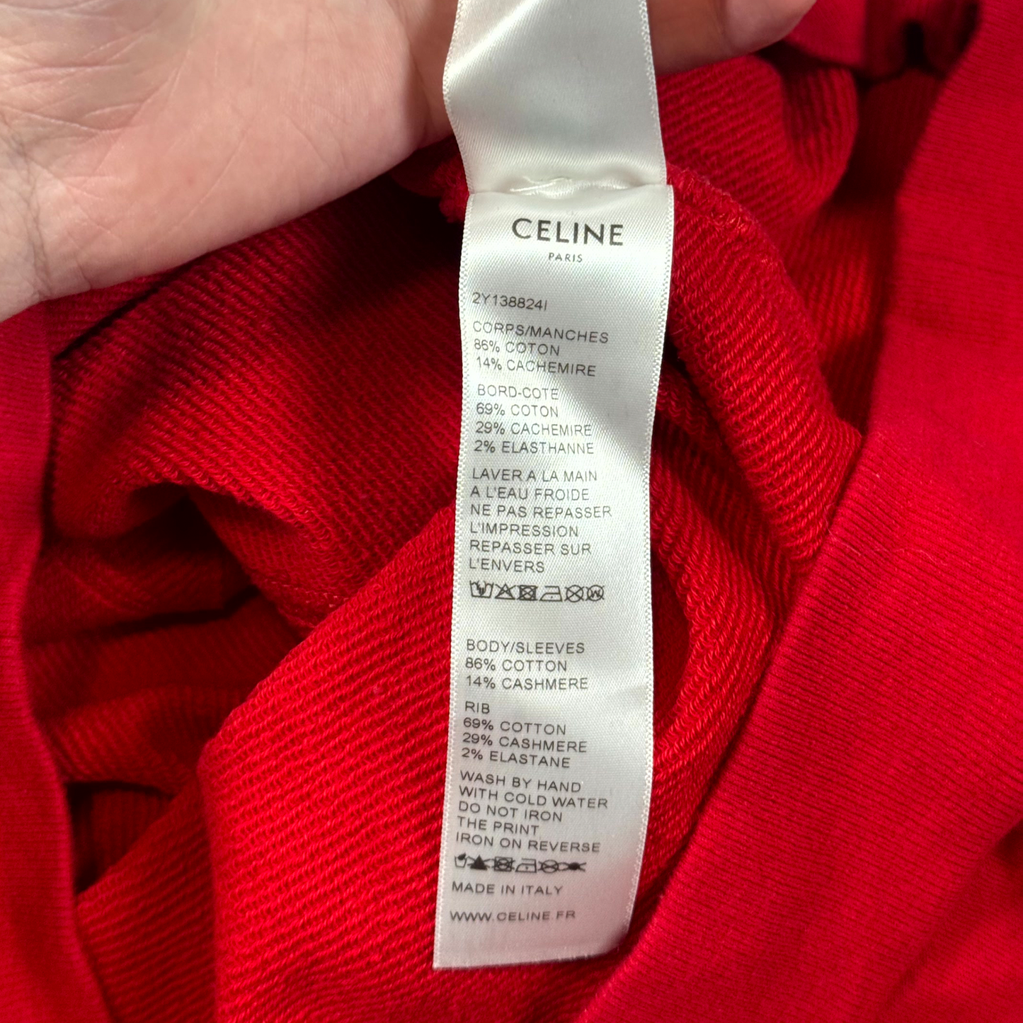 SS20 Celine My Own Worst Enemy Red Crewneck